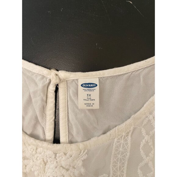 Old Navy PLUS Size 3X Embroidered-Mesh Tank Top Boho Feminine Cottagecore Top - Picture 9 of 11